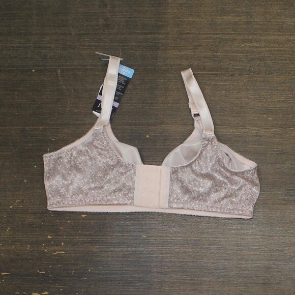 NWT Bali Woman's Double Support Wire-Free Bra 3820 Pink Chic Lace Print 38C - Picture 8 of 12